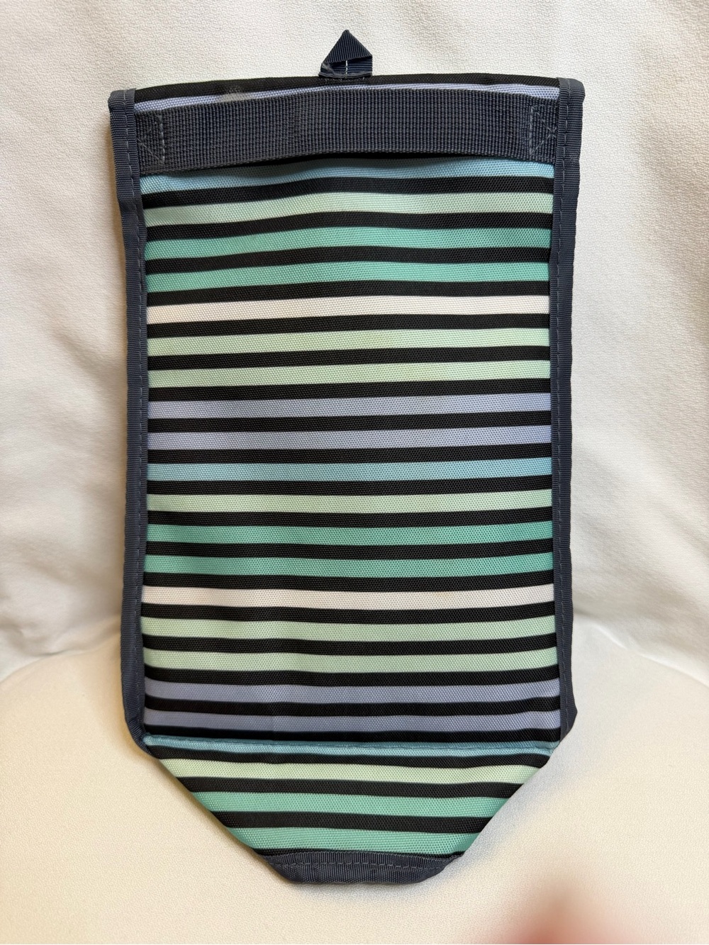 PackIt Freezable Insulated Wine Bottle Cooler Bag Tote Pastel Mint Blue Striped - Picture 2 of 12